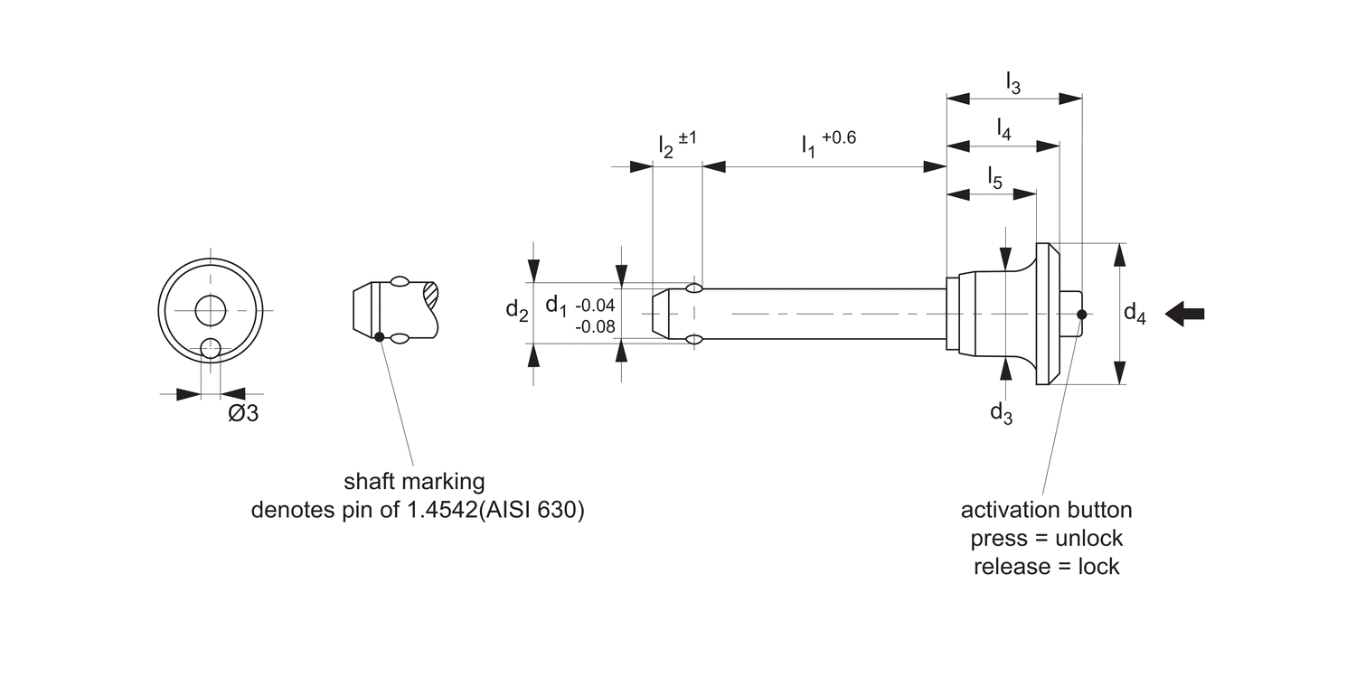 QR1206 Ball Lock Pins - Mushroom Handle