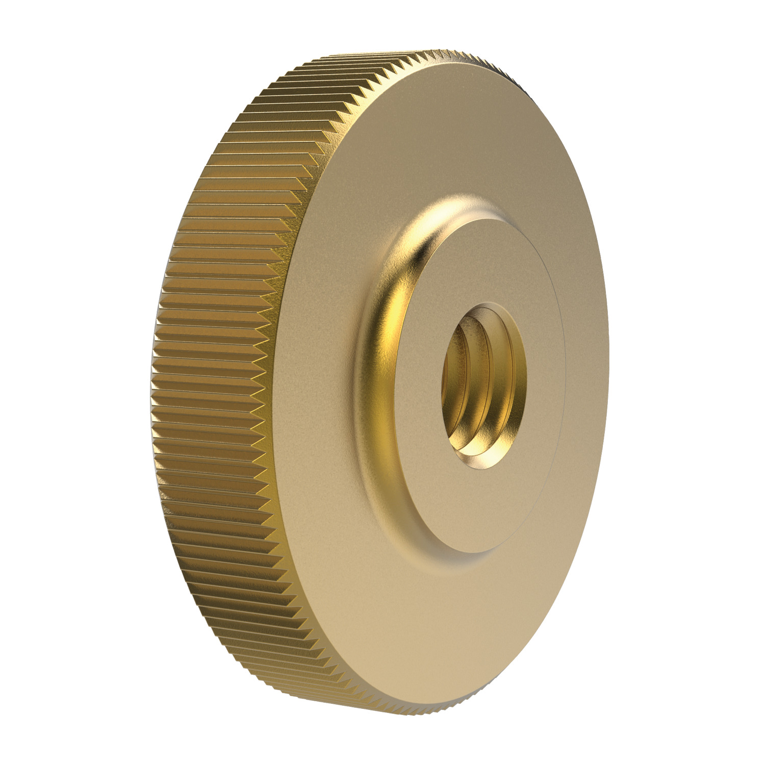 Brass Flat Knurled Nuts Self coloured. Unfinished finish.To DIN 467.Size M 12 not contained in DIN standard.Sizes from M 3 to M 10.