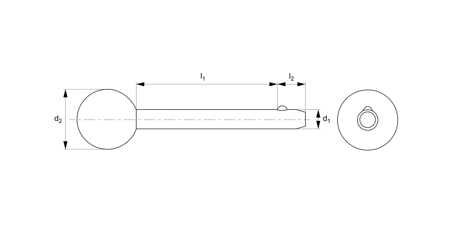 PP1240 Detent Pin - Ball Handle