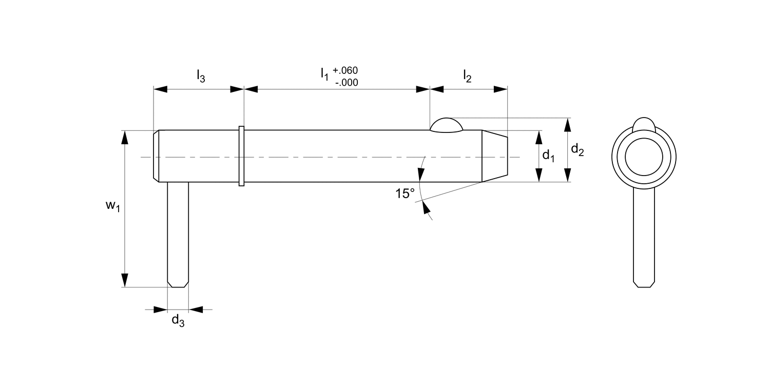 PP1218 Detent Pin - L Handle - Shoulder