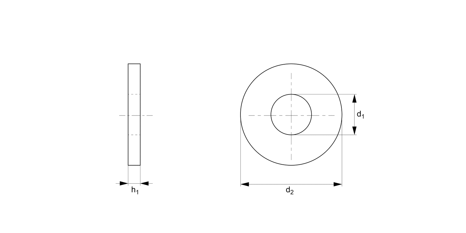 N0412.41N Flat Washers, Rubber