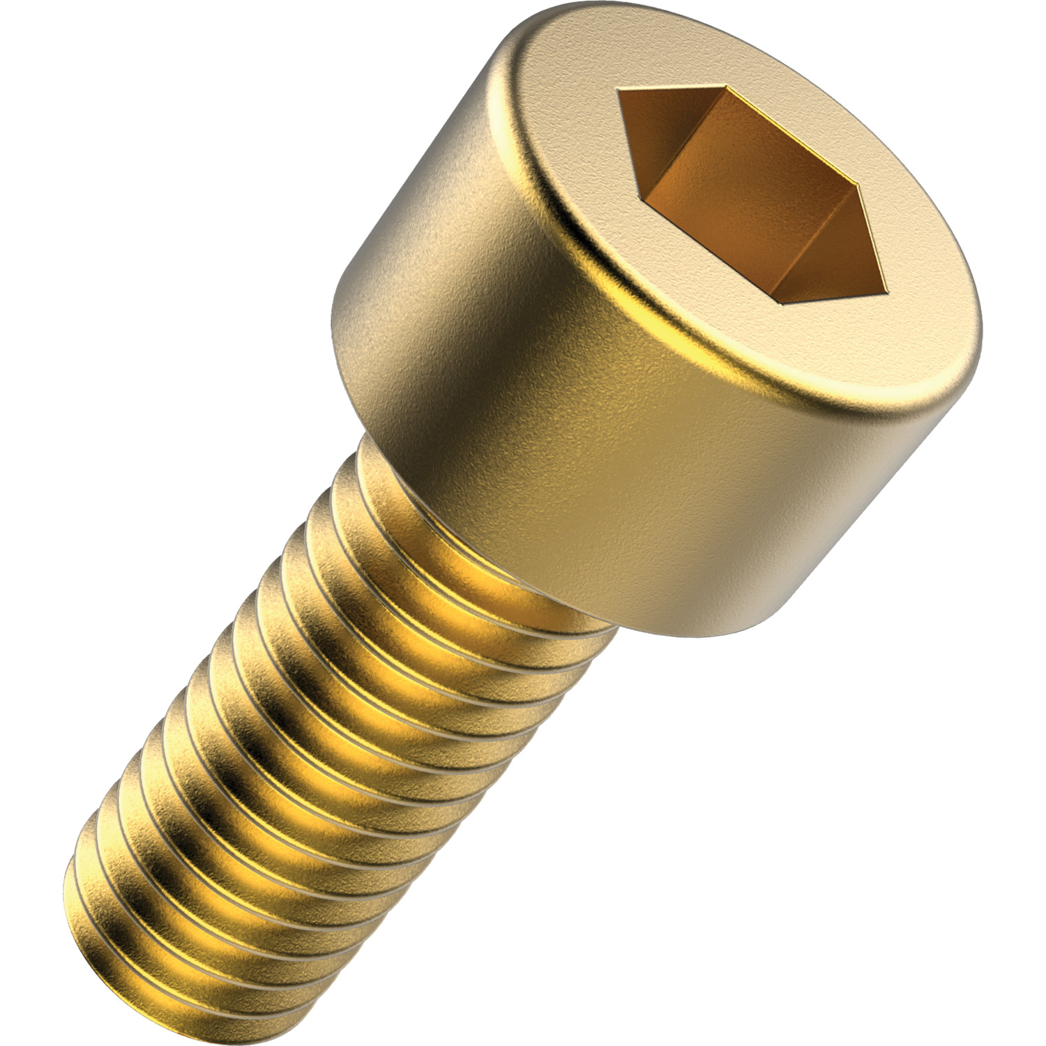 Hexagon Socket Head Cap Screws Brass screw. 
To DIN 912.
Shorter thread for longer length screws.
Sizes from M 3 to M 12.