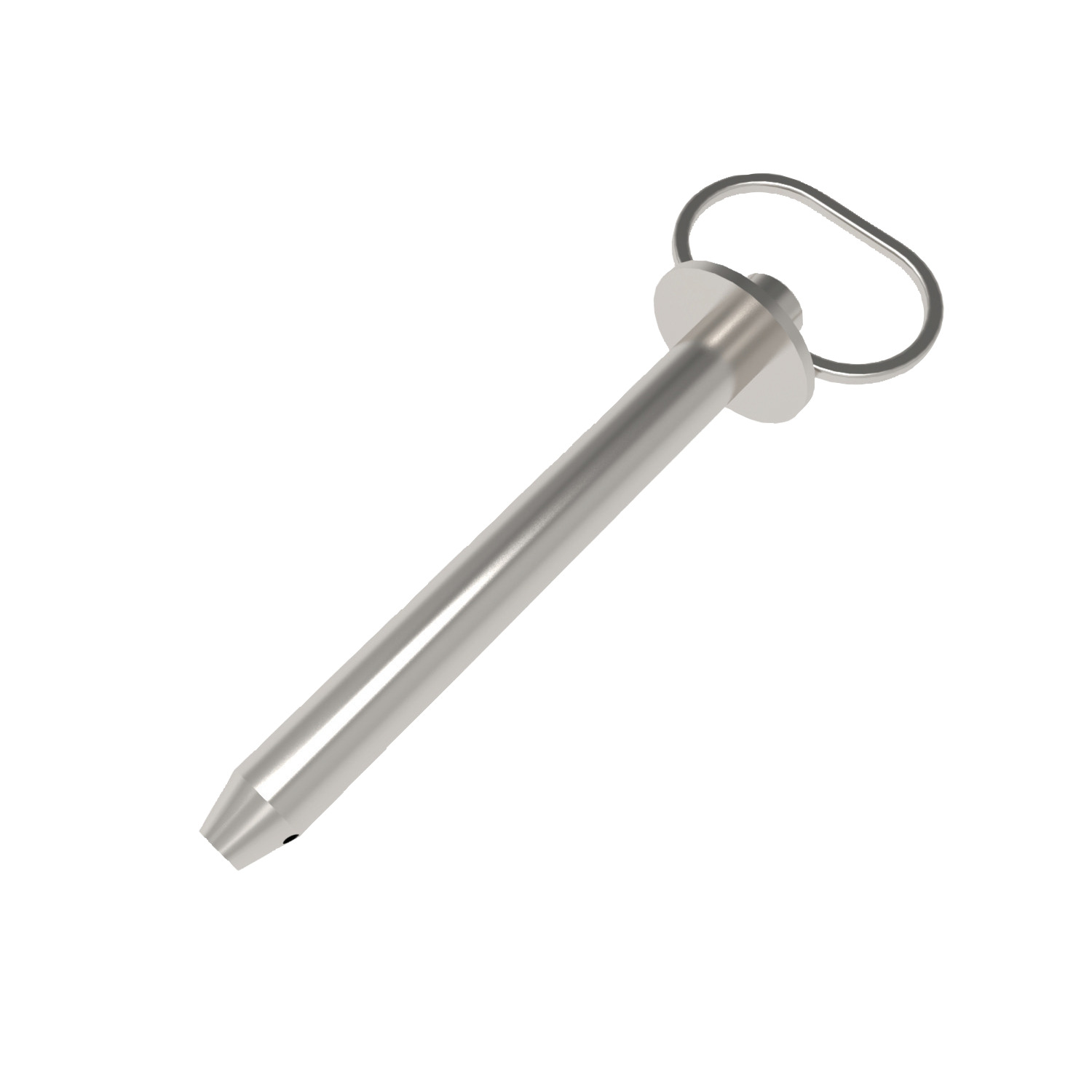 Hitch Pin - Pin Lock Zinc plated carbon steel pin.Free rotating toggle at the end of the pin eliminates the need for additional fastener to secure.To install the pin, rotate toggle until parallel with the pin and insert in material.