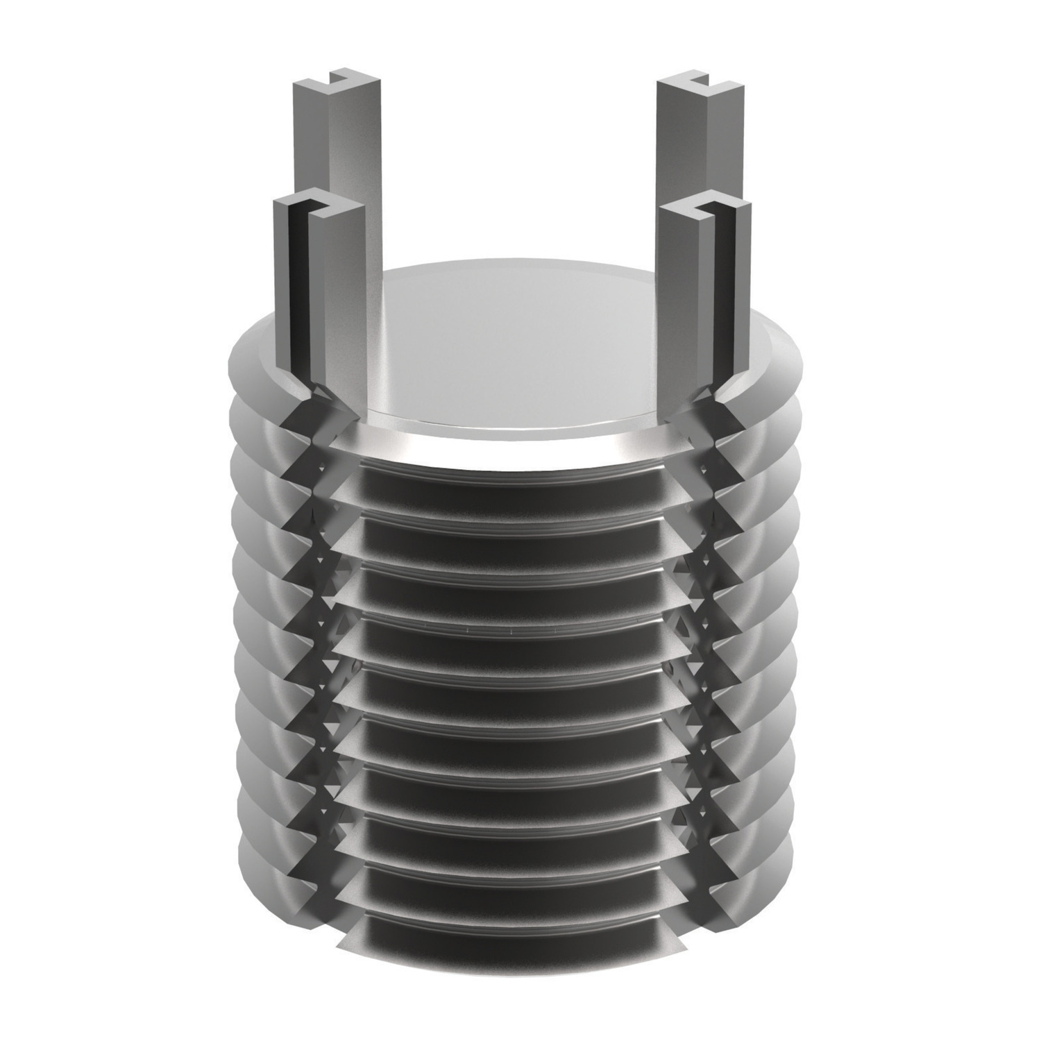 Threaded Insert - Solid - Inch Solid. UNC and UNF internal thread.
Passivated stainless steel (AISI 303) inserts and (302 CRES) keys. General tolerances ± 0,010" unless specified. Order installation tool separately.