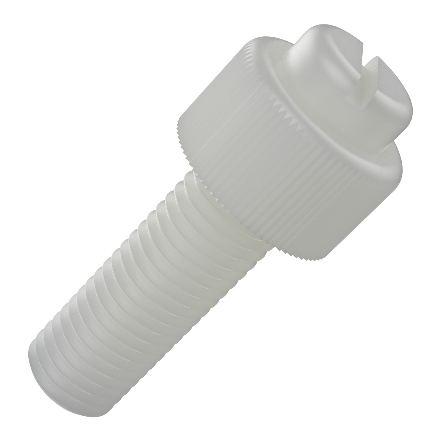 Knurled Thumb Screw Nylon PA 6/66, standard.
Available in M 3 to M 8. FIne knurl. Slotted. Natural.
Offers good electrical insulation.
Sold in multiples of 100.