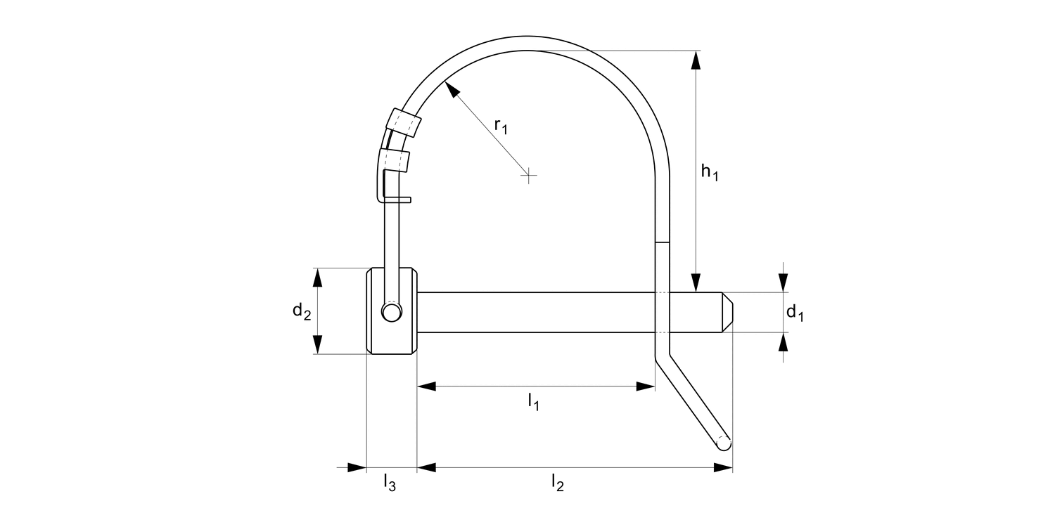 PP1704 Lock Pin - Round Wire - Tab Pin