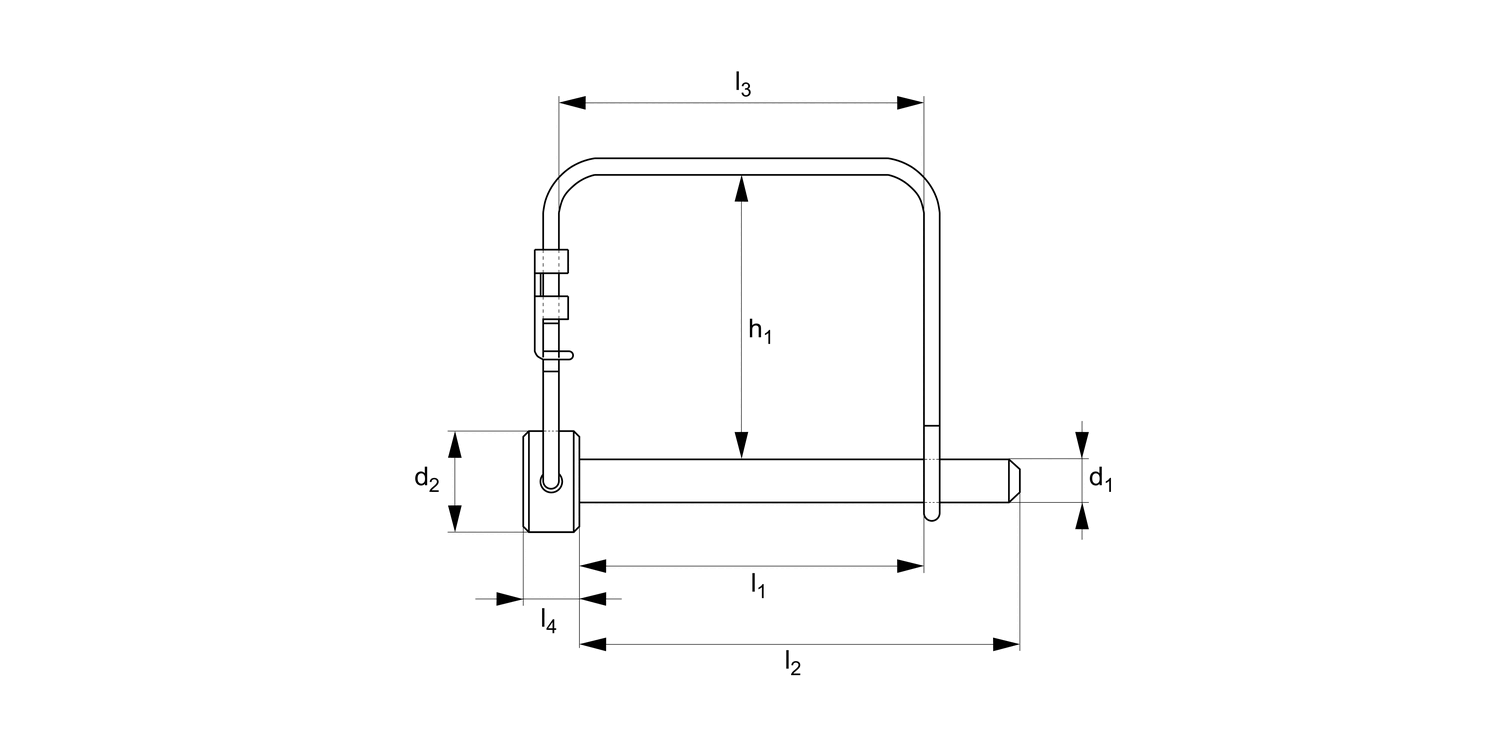 PP1700 Lock Pin - Square Wire - Double