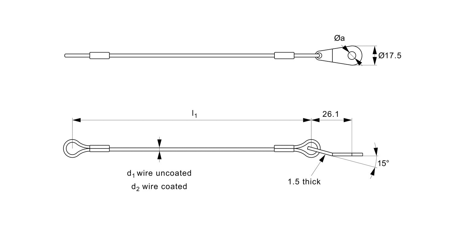 LA1050 Lanyard - Loop to Teardrop Tab