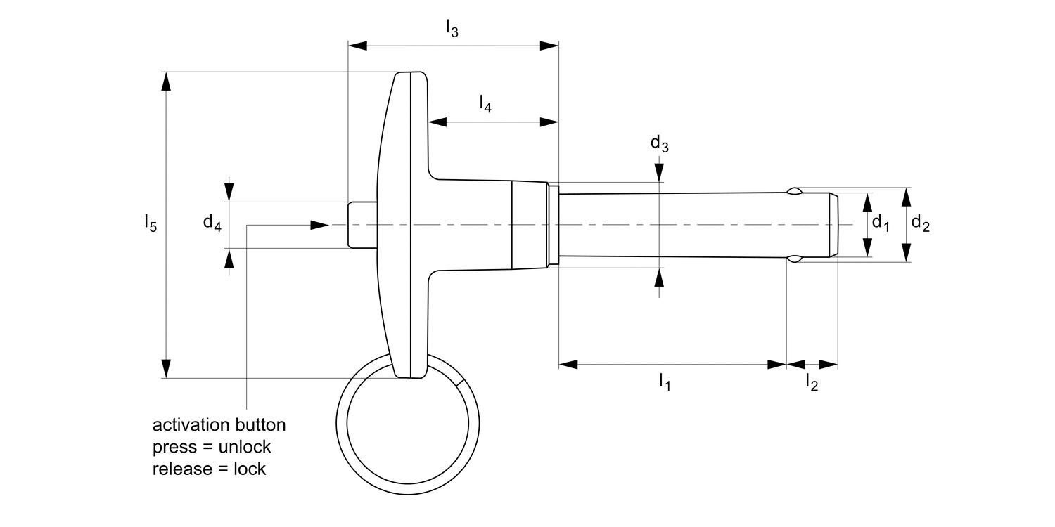 QR1012 Quick Release Pins - Metric - T-handle