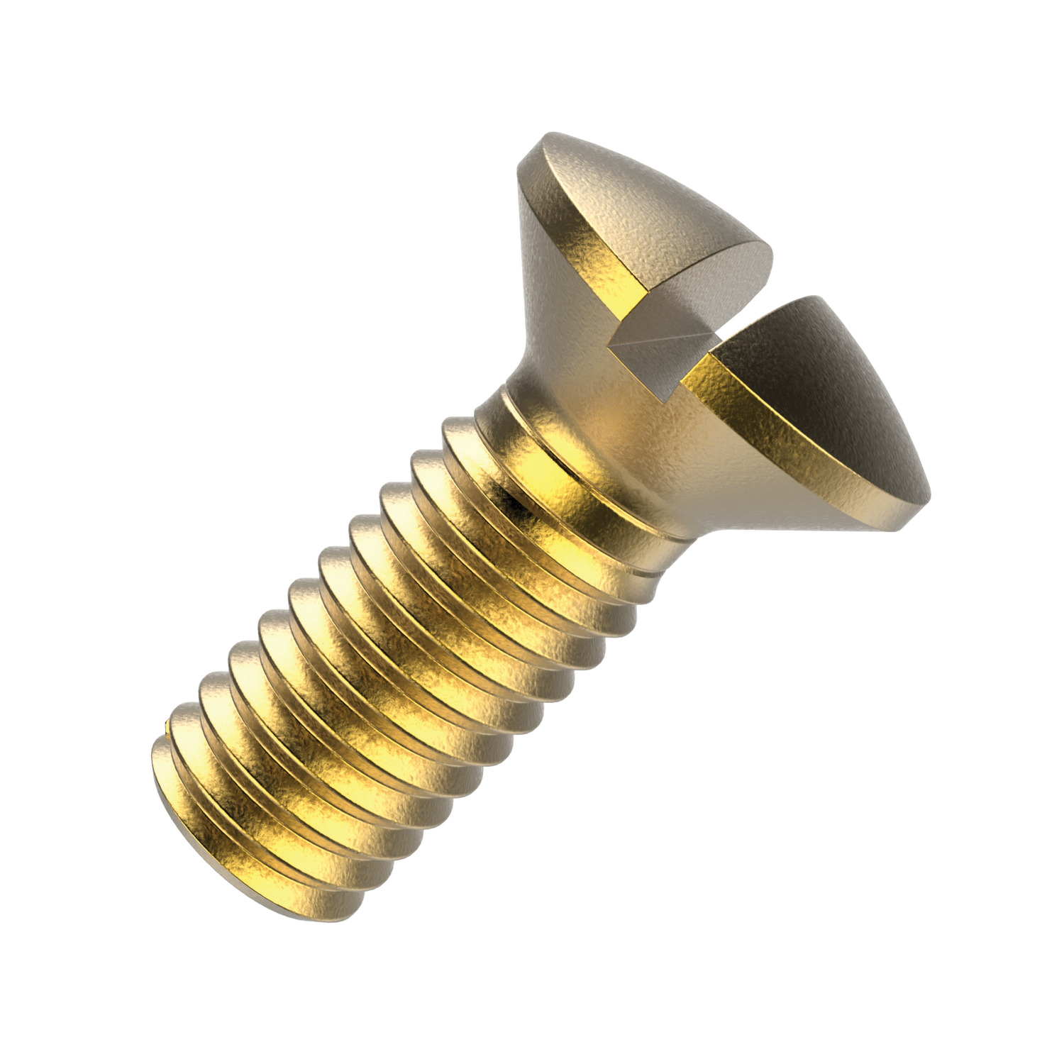 Slotted Raised Csk Head Screws Brass screw.
To DIN 964. 
Shorter thread for longer length screws.
Sizes from M 2 to M 6.